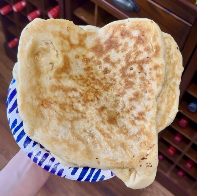 Cheesy stuffed garlic naan